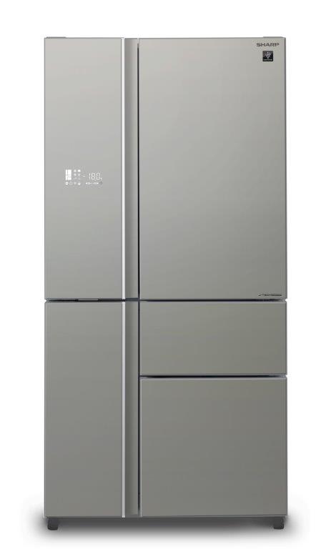 מקרר 5 דלתות עם מקפיא תחתון בצבע כסוף SHARP דגם : SJ-9733 