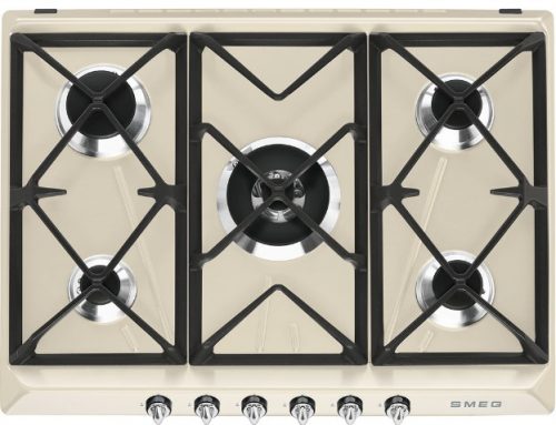 כיריים גז 5 מבערים ברוחב 70 ס”מ קרם SMEG דגם: SR975PGH