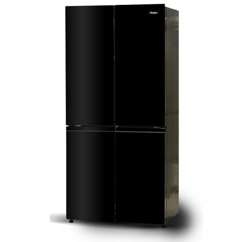 מקרר 4 דלתות Open Space Inverter זכוכית שחורה HAIER דגם: HRF-490FB