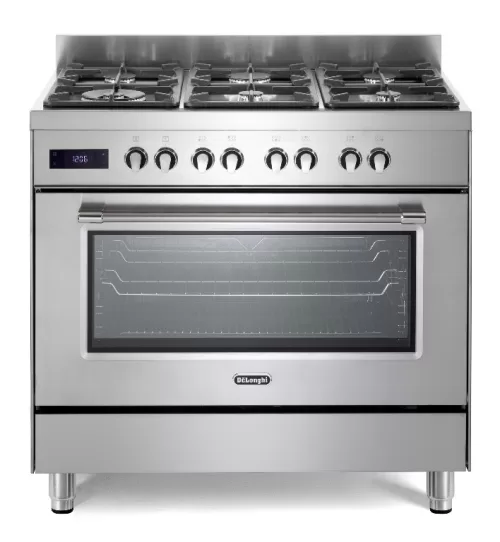 תנור משולב כיריים 90 ס”מ 6 להבות גז נירוסטה DELONGHI דגם: PRO966 MX