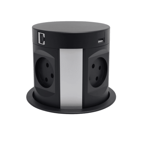 מתקן שקעים שקוע עם USB HDMI וחיבור רשת בצבע שחור דגם: Mcs14-B