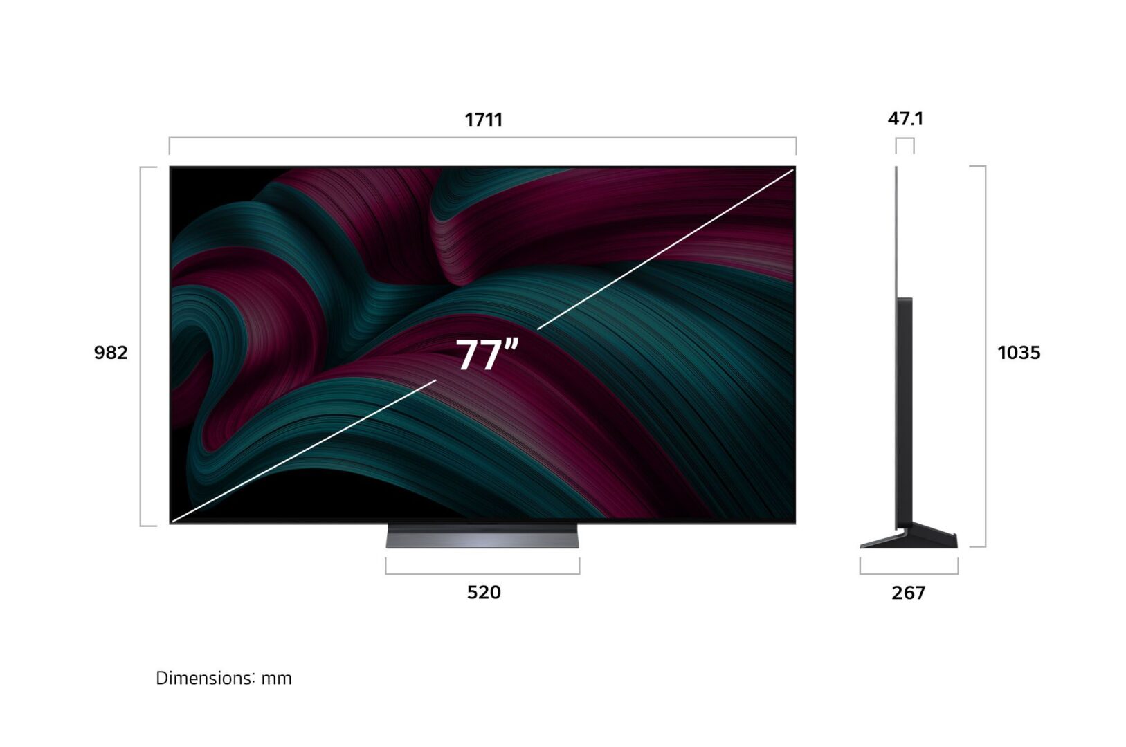 טלוויזיה חכמה LG OLED evo OLED77C56LA טלוויזיה חכמה LG OLED 77 אינץ'