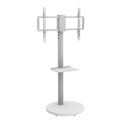 מעמד מעוצב עם גלגלים למסך עד 75 אינץ’ לבן דגם: AL-85 White
