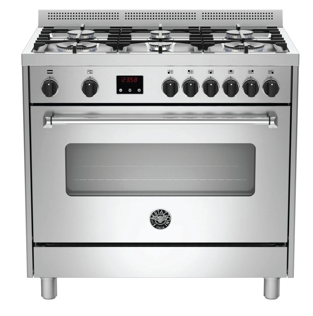 תנור משולב כיריים 90 ס"מ נירוסטה BERTAZZONI Master דגם: AMS96D61BX19