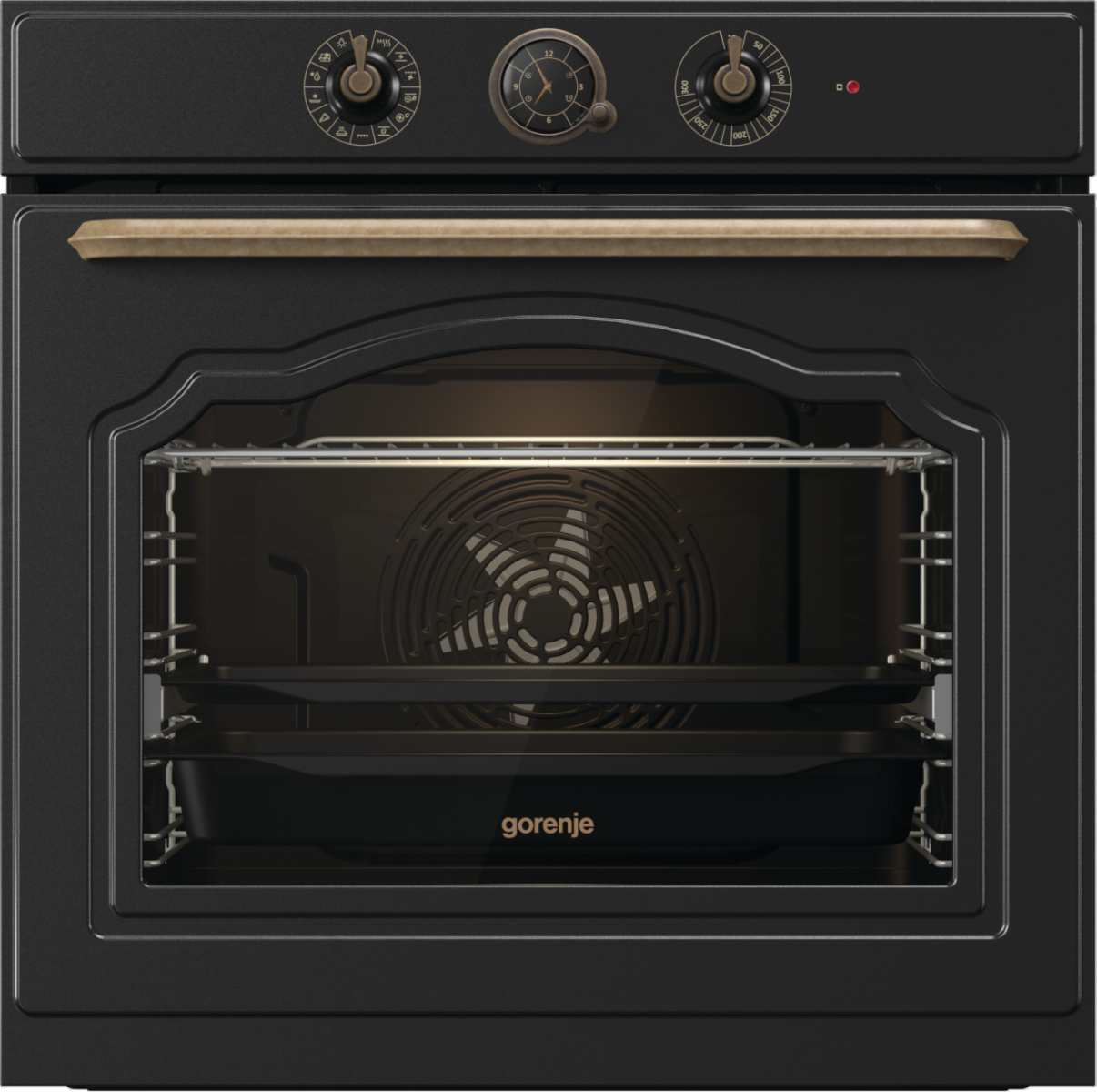 תנור בנוי 60 ס"מ CLASSICO בעיצוב כפרי שחור GORENJE דגם: BOS67372CLB