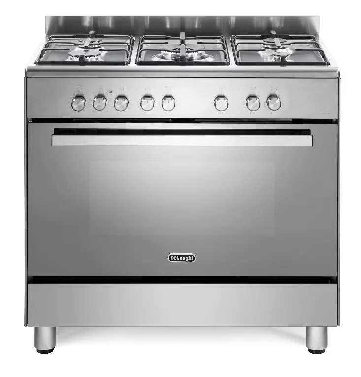 תנור משולב כיריים 90 ס"מ 5 להבות גז נירוסטה DELONGHI דגם: DEMX965-IL