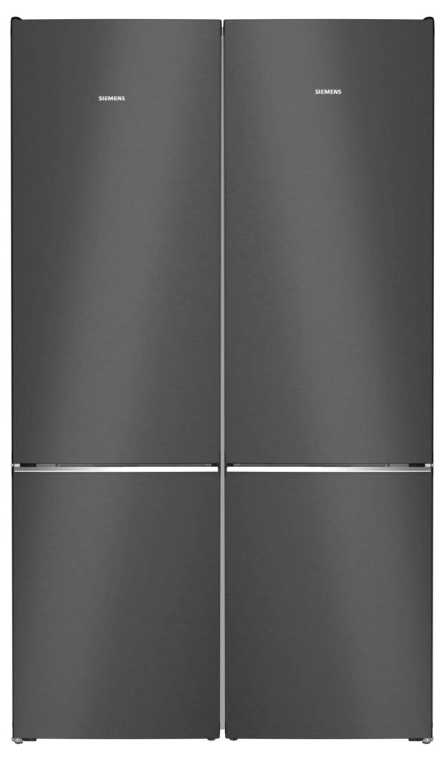 מקרר עם מקפיא תחתון 120 ס"מ זכוכית שחורה SIEMENS דגם: KG39NSBBF