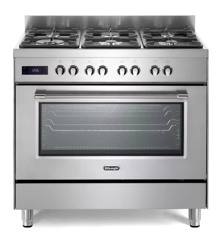 תנור משולב כיריים 90 ס"מ 6 להבות גז נירוסטה DELONGHI דגם: PRO966 MX