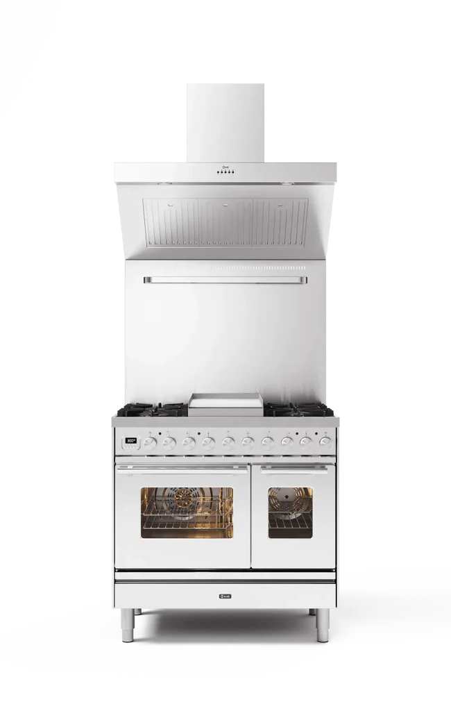 תנור דו תאי משולב כיריים 90 ס"מ סדרת Professional Plus מקצועיים  ILVE דגם: P09W-1