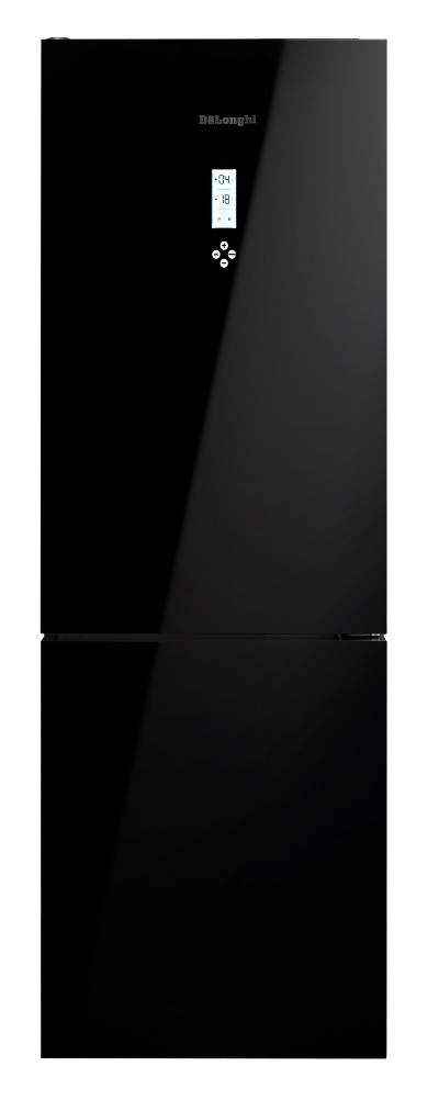 מקרר מקפיא תחתון DeLonghi זכוכית שחורה דגם: DLR-GB383R
