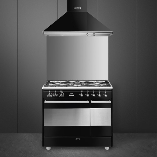 תנור דו תאי משולב 90 ס"מ  גז SMEG דגם: SCB92