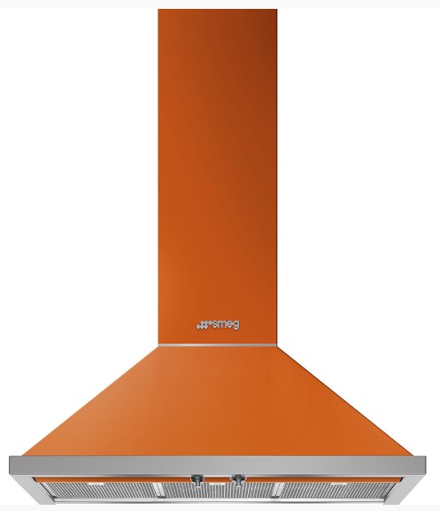קולט אדים 90 ס"מ צמוד קיר צבע כתום מבית SMEG דגם: KPF9OR