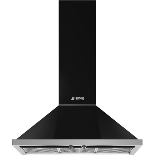 קולט אדים 90 ס"מ צמוד קיר צבע שחור מבית SMEG דגם: KPF9AN