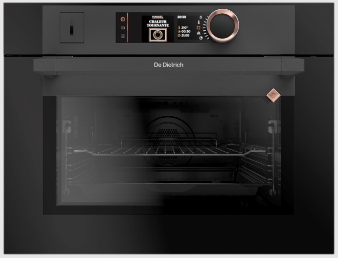 תנור בנוי פירוליטי עם בישול באדים 45 ס"מ סדרת Absolute Black שחור פחם DE DIETRICH דגם: DKR7580A