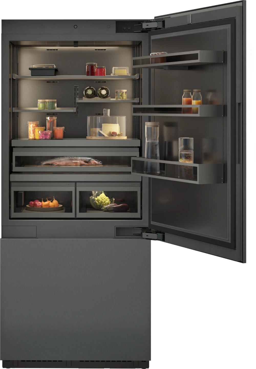 מקרר עם מקפיא תחתון 90 ס"מ יצרן קרח GAGGENAU דגם:RVB497190
