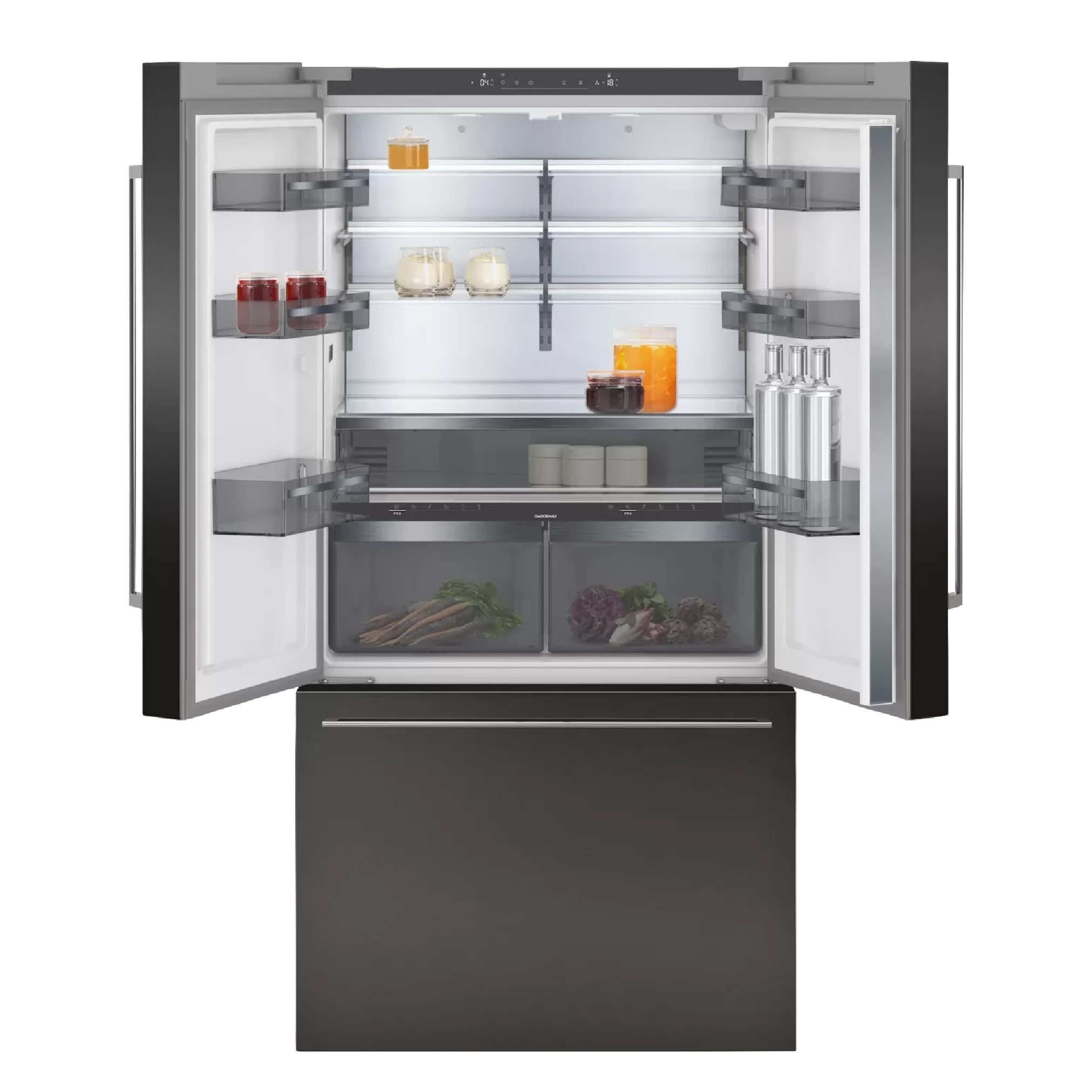 מקרר 3 דלתות 90 ס"מ נירוסטה מושחרת GAGGENAU דגם: RY295350