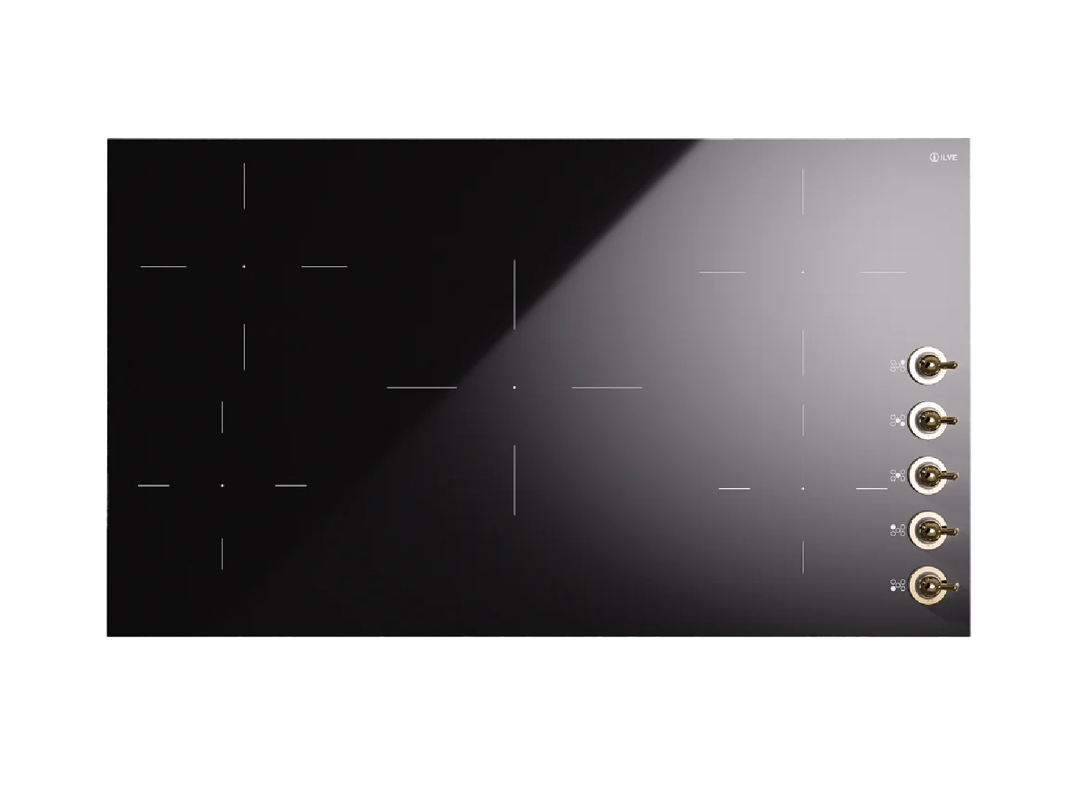 כיריים אינדוקציה 90 ס"מ 5 אזורים כפתורים ILVE דגם: HVI395N